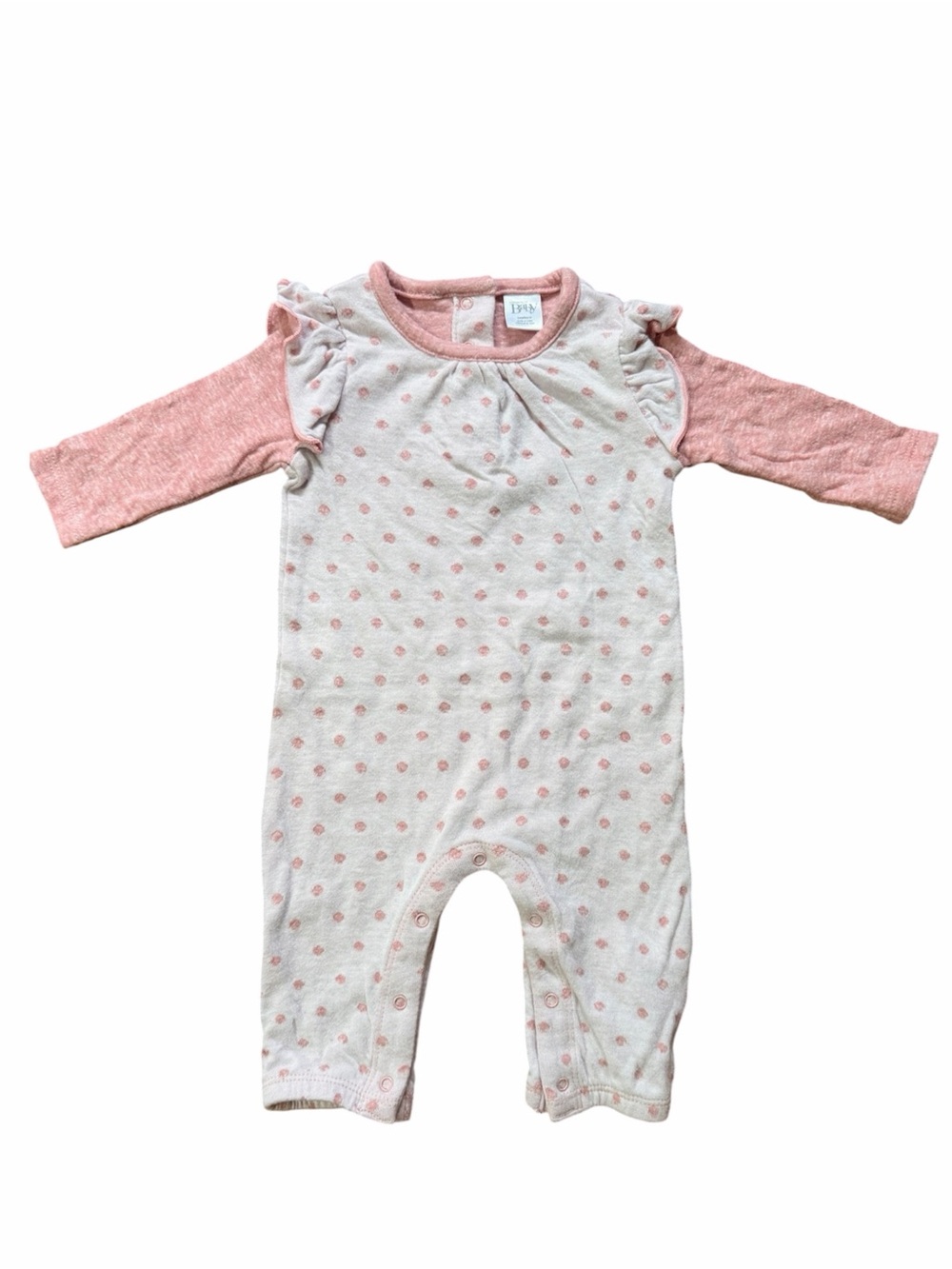 Nordstrom Baby Girl Pink Polka Dot Ruffle Romper One-Piece